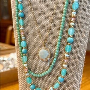 Elegant Gold and Turquoise Necklace Set